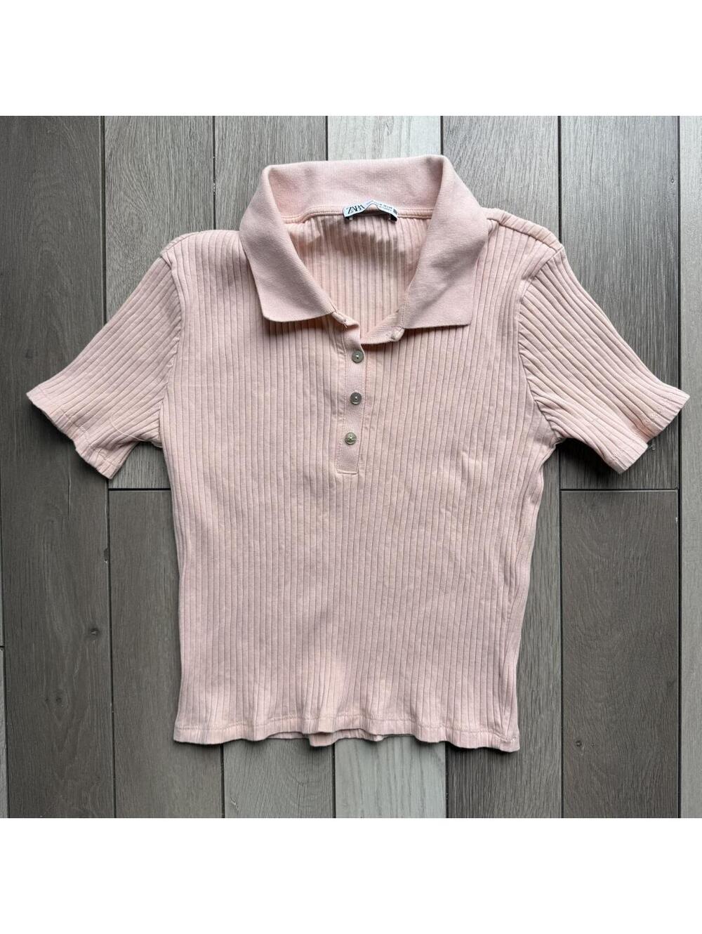 Pink ribbed polo top #preppy